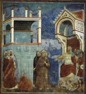 Francesco davanti al Sultano negli affreschi di Giotto ad Assisi