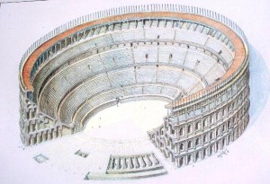 Ipotesi ricostruttiva dell'anfiteatro di Milano