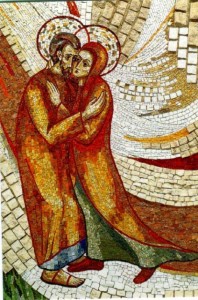 Anna e Gioachino, mosaico di Rupnik