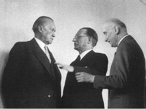 Adenauer, Schuman e De Gasperi (1952)