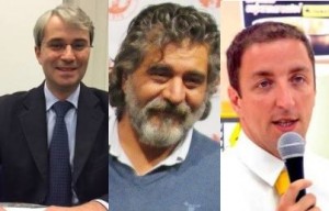 I tre candidati sindaco Galimberti Malerba e Orrigoni