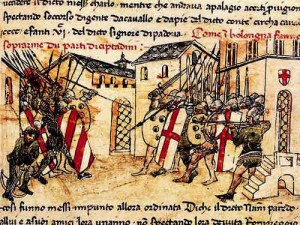Guelfi e Ghibellini combattono a Bologna