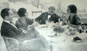 Arturo Toscanini nel 1932 all’Isolino di San Giovanni con Umberto Boccioni e Vittoria Colonna - Foto da archiviodelverbanocusioossola.com