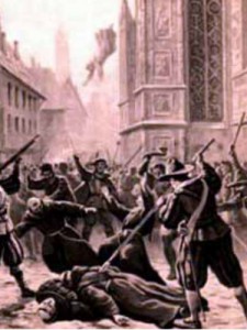 L’uccisione dei martiri francescani a Praga