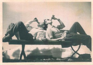 Nuccio Madera e Attilio Nicora, discretamente stanchi, il 23 aprile 1960 sul Monte Lema
