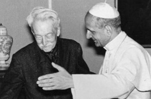 Jacques Maritain con Papa Montini